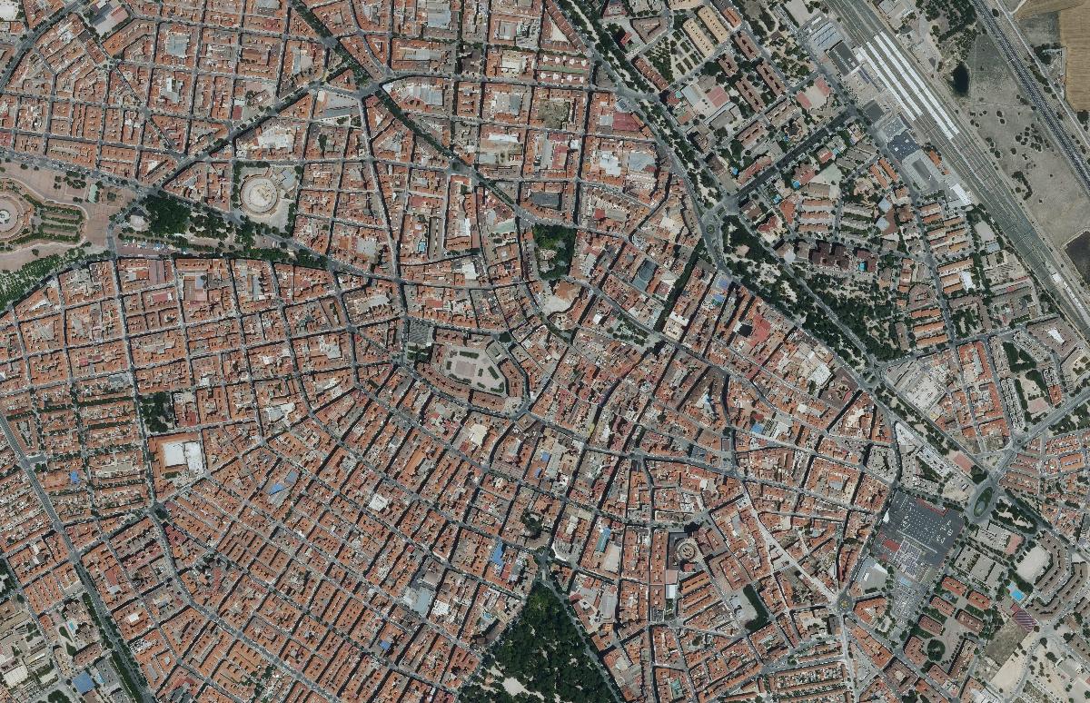 El centro de Albacete en la ortofoto de 2024