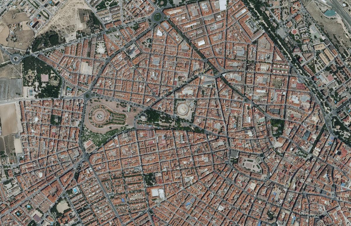 Feria y alrededores en la ortofoto de 2024