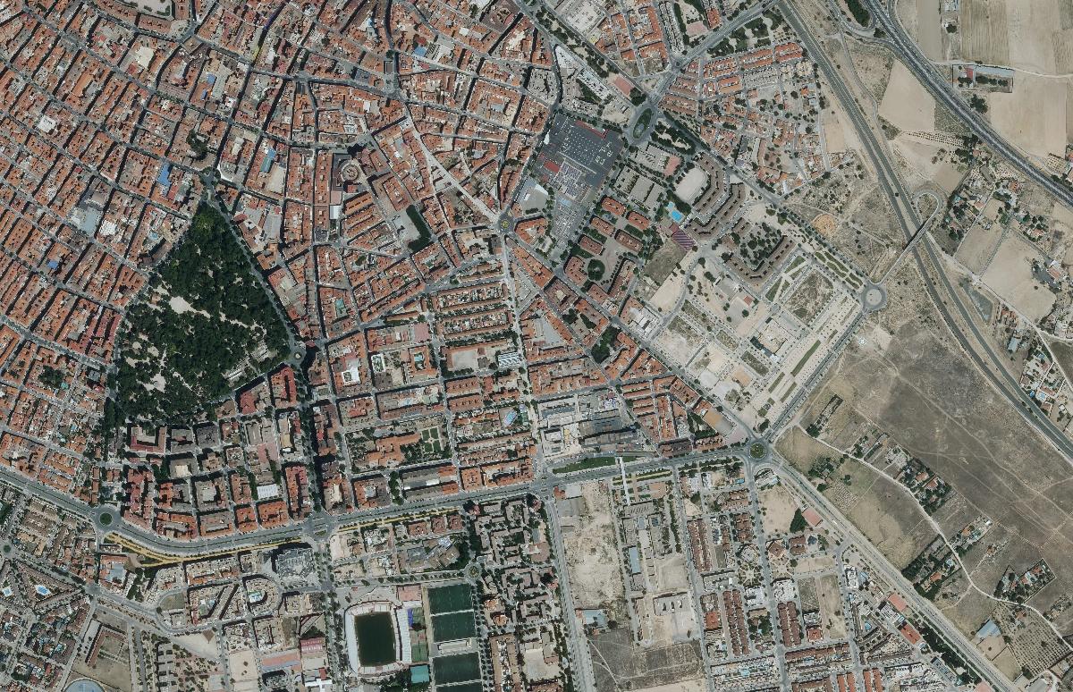 Zona Hospital y alrededores en la ortofoto de 2024