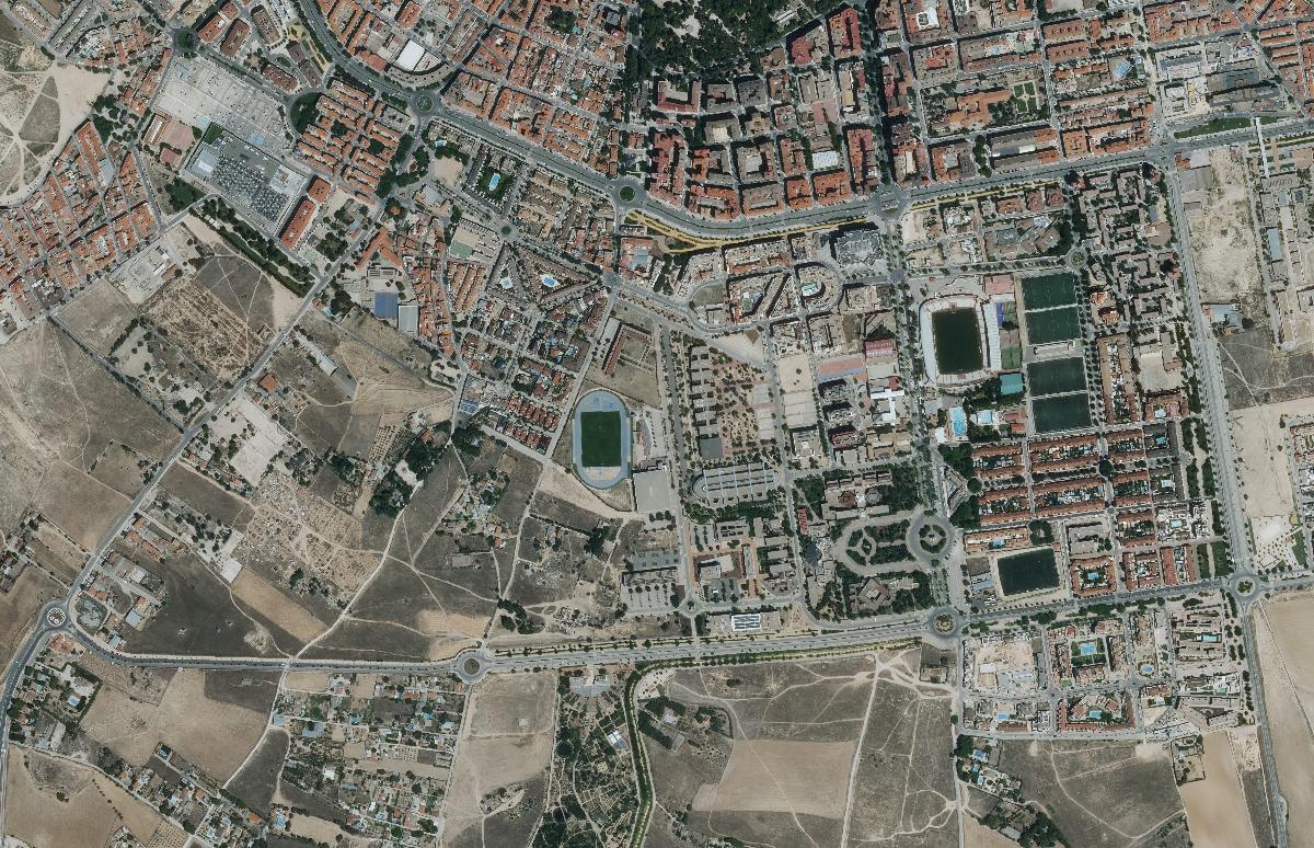 La zona Universidad y alrededores en la ortofoto de 2024
